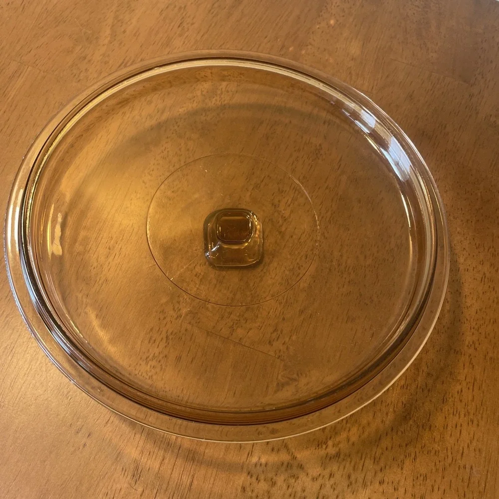 Anchor Hocking Amber Lid Quart Ovenware Casserole Lid -  9